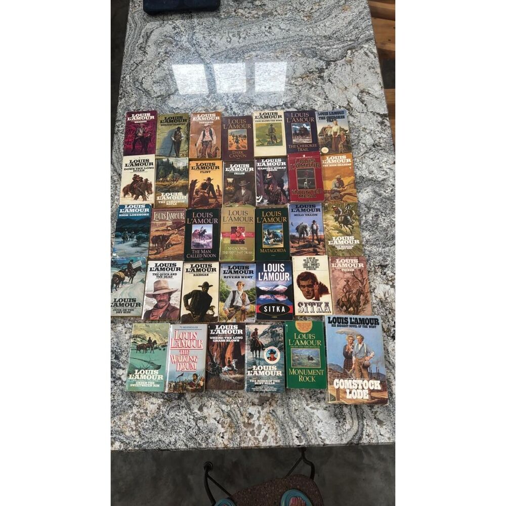 Louis L'Amour Vintage Western Cowboy Old West Lot of 34 Books
